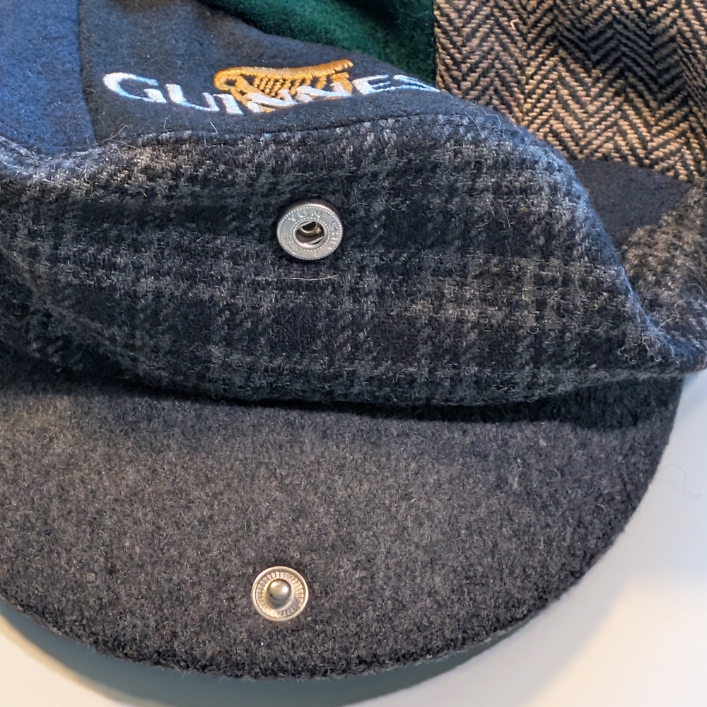 Guinness Patchwork Flat Cap in Navy, Green & Gray - image 5